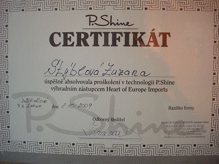 certifikat P-shine